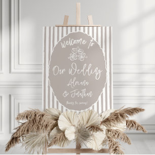 Earth Colors Hand Drawn Wedding Welcome Sign