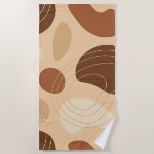 Earth colors organic shapes pattern beach towel