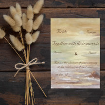 Earth colors sunset beach wedding