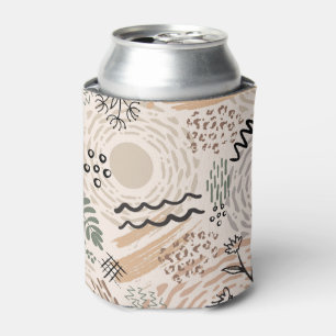 Earth colors with abstract shapes decoration can cooler