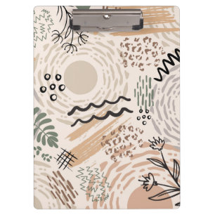 Earth colors with abstract shapes decoration clipboard
