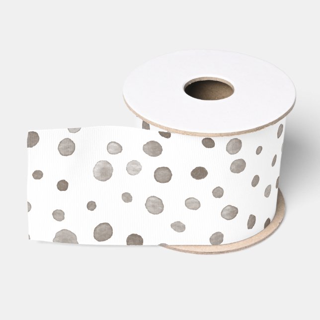 Earth Confetti Watercolor Dots Ribbon (Spool)