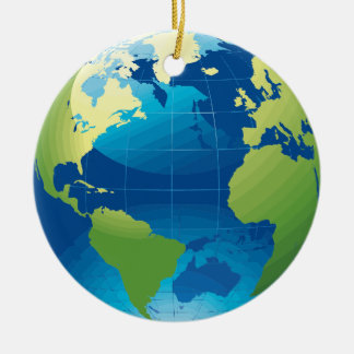 Earth continent globe ornament
