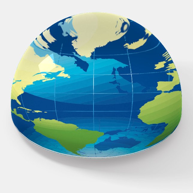 Earth continent globe paperweight (Angled)