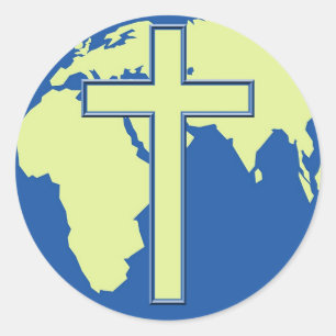 Earth Cross Classic Round Sticker
