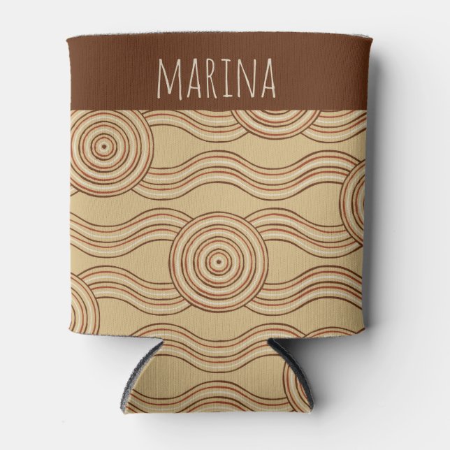 Earth Customizable Name Australian Dreamtime Can Cooler (Front)