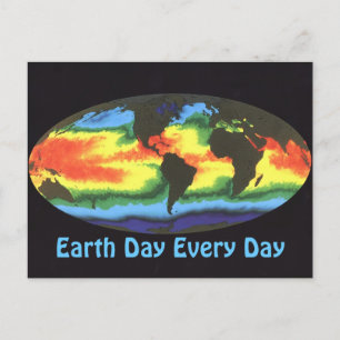 Earth Day 2012 - Global sea surface temperature Postcard
