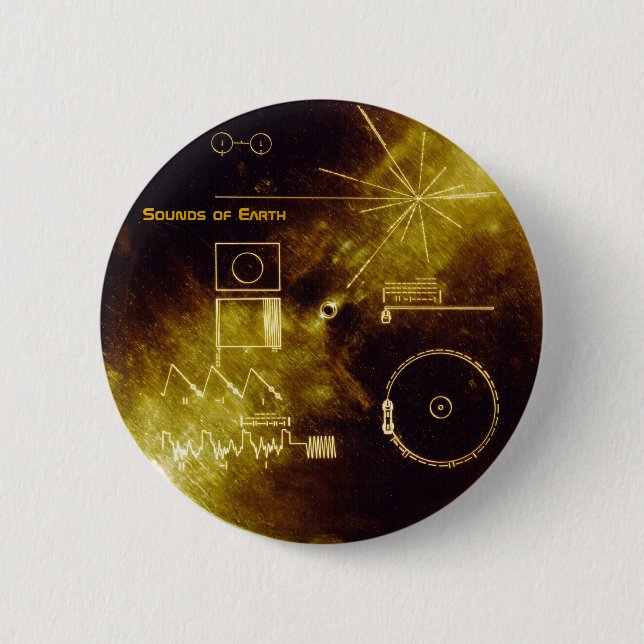Earth Day 2012 - Sounds of Earth gold record Button (Front)