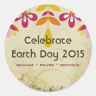 Earth Day 2015 Floral Abstract Stickers
