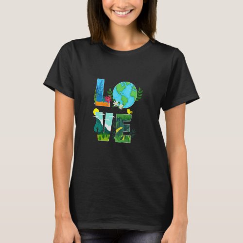 Earth Day 2022 Love World Animals T_Shirt