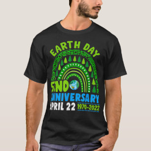 Earth Day 2022 Rainbow Trendy 52nd Anniversary Kid T-Shirt