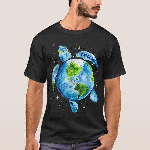 Earth Day 2022 Restore Earth Sea Turtle Art Save t T_Shirt