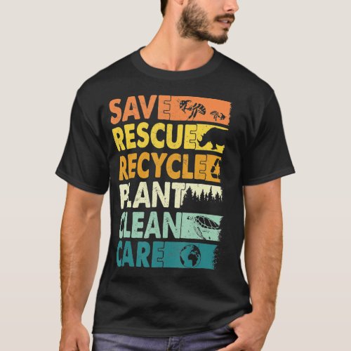 Earth Day 2023 Save Bees Rescue Animals Recycled P T_Shirt