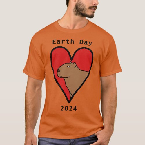 Earth Day 2024 Capybara Heart T_Shirt