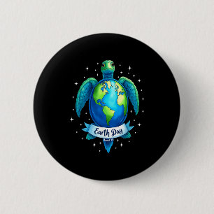 Earth Day 2025 Restore Earth Sea Earth Day Turtle Button