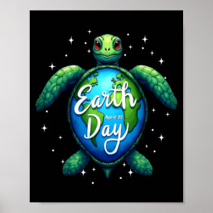 Earth Day 2025 Restore Earth Sea Earth Day Turtle Poster