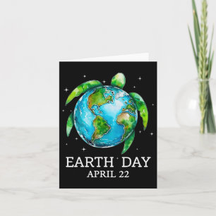 Earth Day 2025 Restore Earth Sea Turtle Art Save T Card