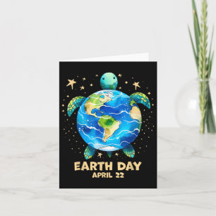 Earth Day 2025 Restore Earth Sea Turtle Art Save T Card