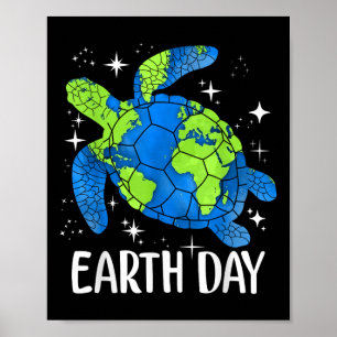 Earth Day 2025 Restore Earth Turtle Art Save The P Poster