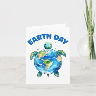 Earth Day 2025 Sea Turtle Art Save The Planet Card