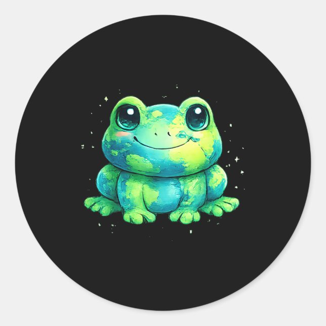 Earth day 2026 frog art  classic round sticker (Front)