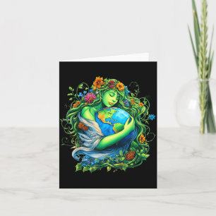 Earth day 2026 green mother nature planet women card