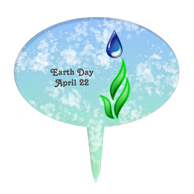 Earth Day 2026 Our Power Our Planet Cake Topper (Front)