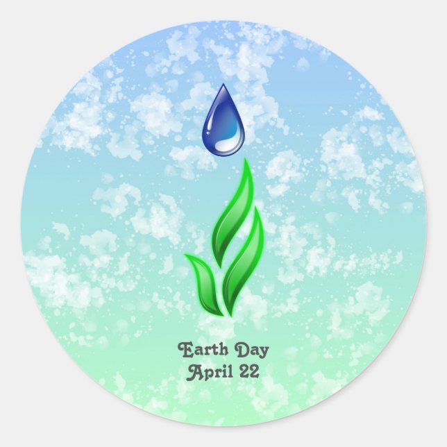 Earth Day 2026 Our Power Our Planet Classic Round Sticker (Front)