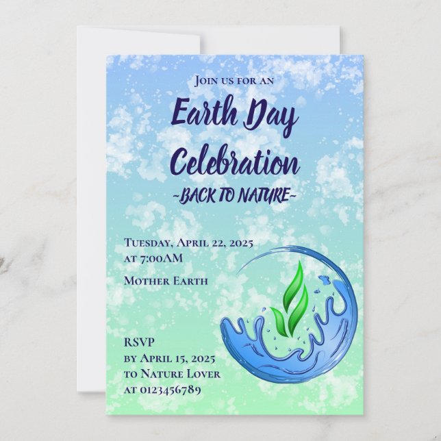 Earth Day 2026 Our Power Our Planet Crest Invitation (Front)