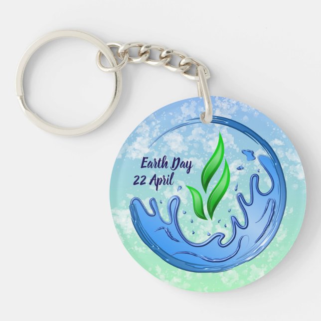 Earth Day 2026 Our Power Our Planet Crest Keychain (Front)