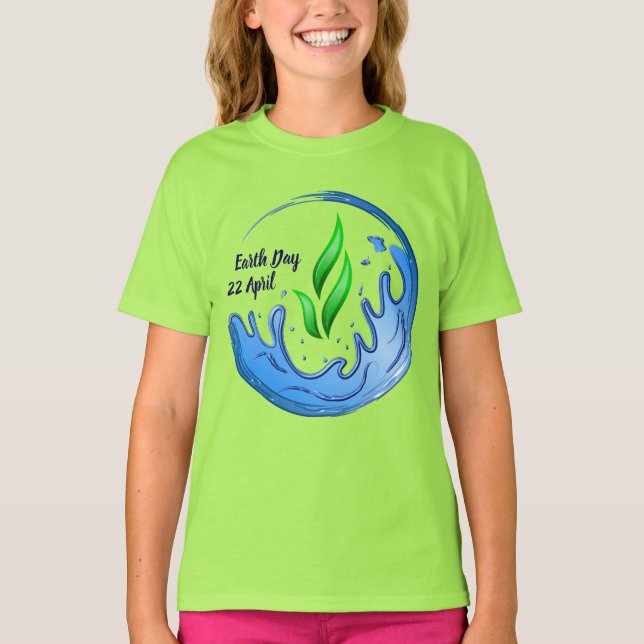 Earth Day 2026 Our Power Our Planet Crest T-Shirt (Front)