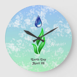Earth Day 2026 Our Power Our Planet Large Clock