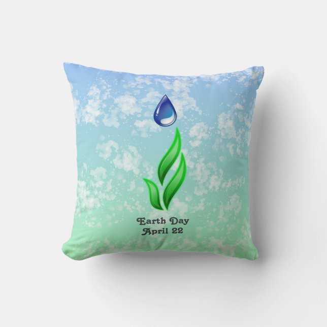 Earth Day 2026 Our Power Our Planet Throw Pillow (Front)