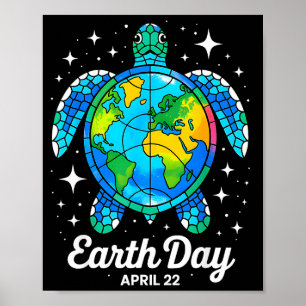 Earth Day 2026 Restore Earth Sea Earth Day Turtle  Poster