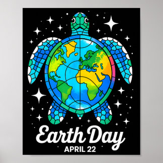 Earth Day 2026 Restore Earth Sea Earth Day Turtle  Poster