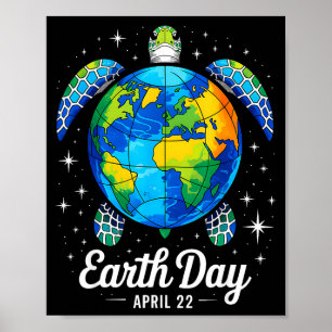 Earth Day 2026 Restore Earth Sea Earth Day Turtle  Poster