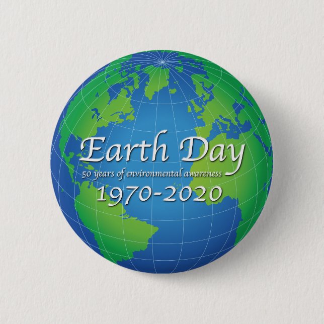 Earth Day 50 Year Anniversary 2020 Button (Front)