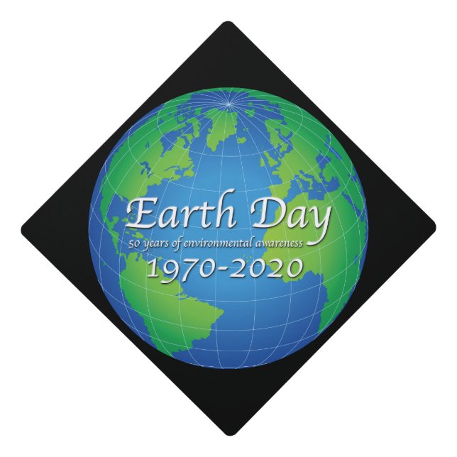 Earth Day 50 Year Anniversary 2020 Graduation Cap Topper (Front)