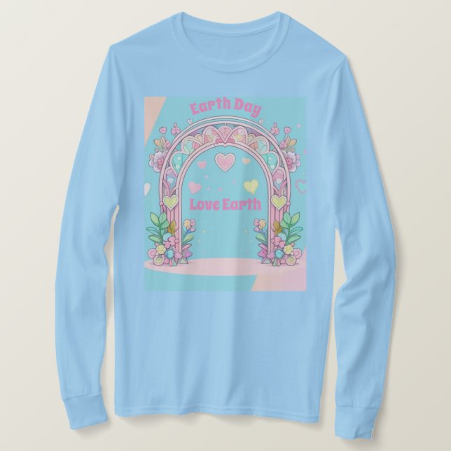 Earth Day AI Art Women's Light Blue T-Shirt (Design Front)