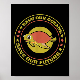 Earth Day Animal Rights Turtle Environmental Prote Poster