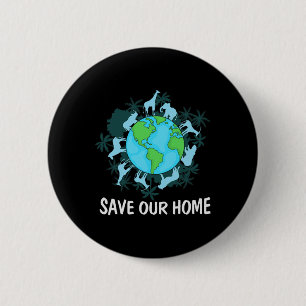Earth Day Animals Conservation Button