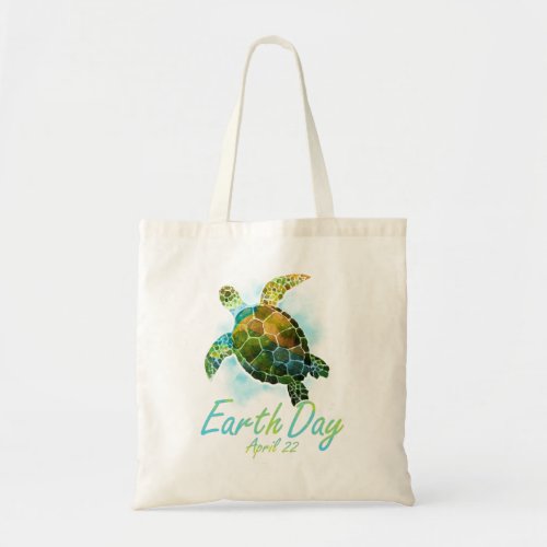 Earth Day April 22 Sea Turtle Planet Love World En Tote Bag