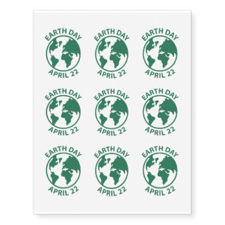 Earth Day, April 22 Temporary Tattoos