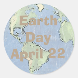 Earth Day April 22nd, Postage Stickers