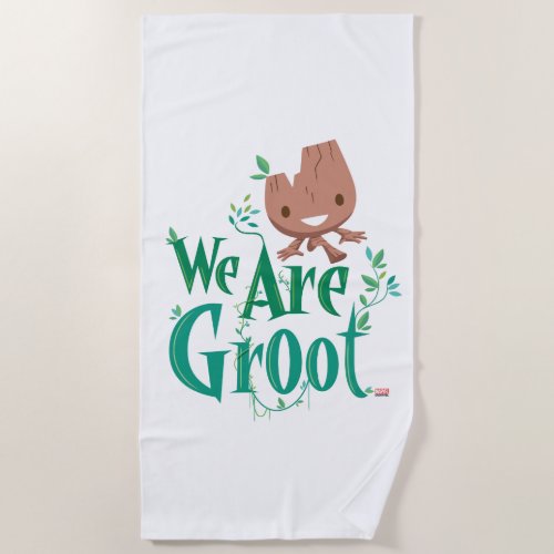 Earth Day Baby Groot Beach Towel