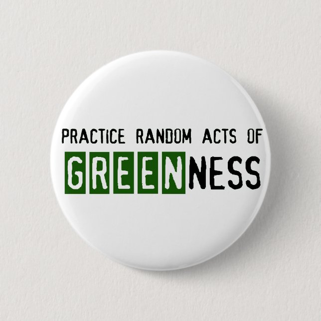 Earth Day - Be Green Pinback Button (Front)