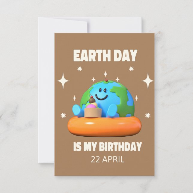 Earth Day Birthday 22 April Invitation (Front)