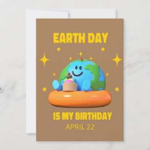 Earth Day Birthday April 22 Invitation