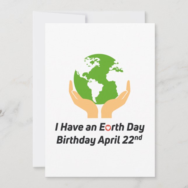 Earth Day Birthday April 22nd Card (Front)