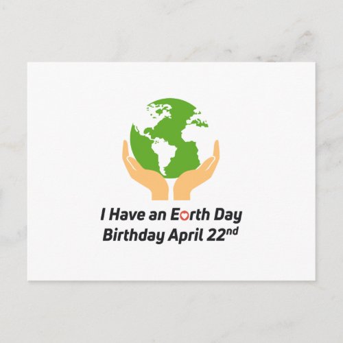 Earth Day Birthday April 22nd Postcard